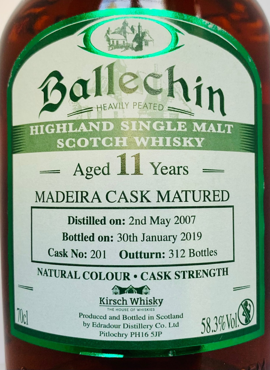 Ballechin 11 Jahre 2007/2019 Madeira Single Cask #201