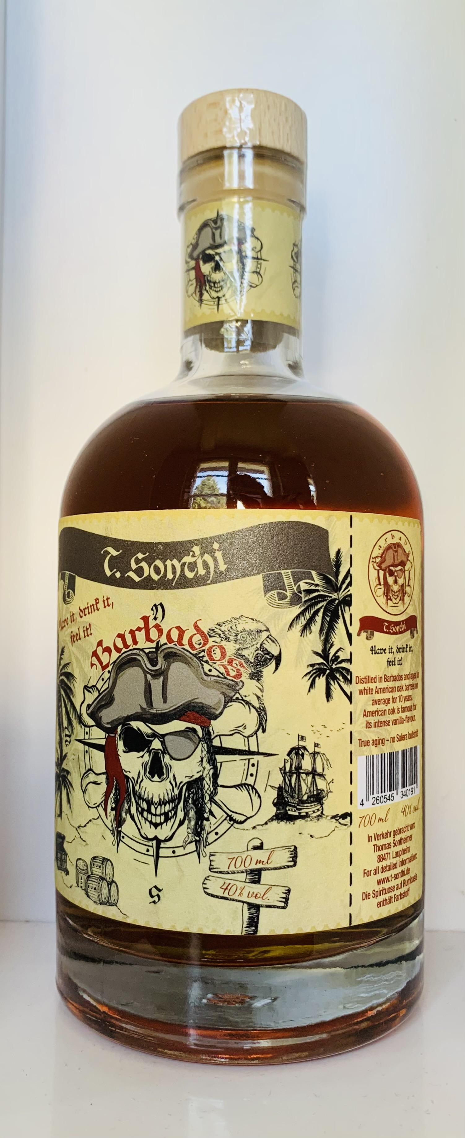T. Sonthi Barbardos 10 Jahre Rum American Oak